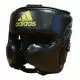 Боксерский шлем Speed ​​Headguard. Без подбородка Цвет черный. Adidas золотой логотип.