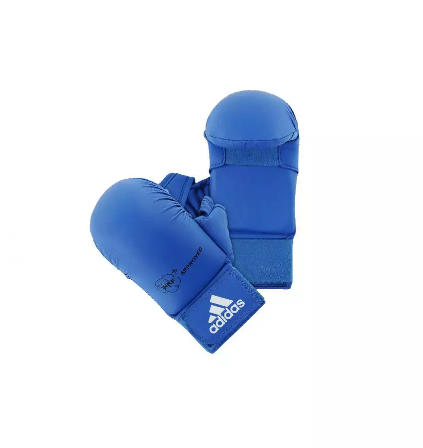 Перчатки для карате Adidas с лицензией WKF с защитой большого пальца (661.23, синие)
