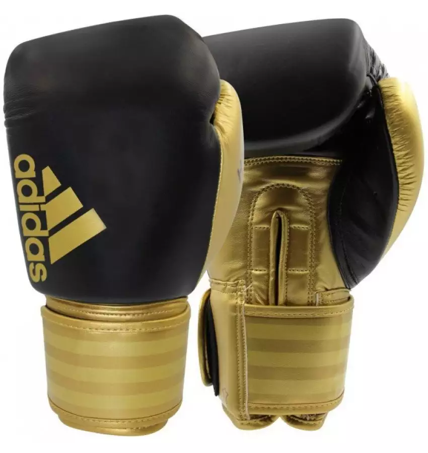 Боксерские перчатки Adidas Hybrid 200 | Цвет черный/золотой