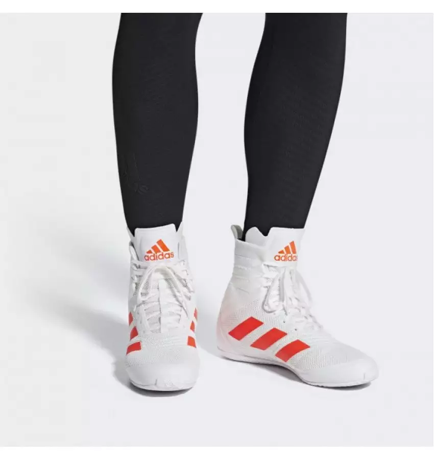 Боксерки Adidas Speedex 18 | Цвет белый, красные полосы