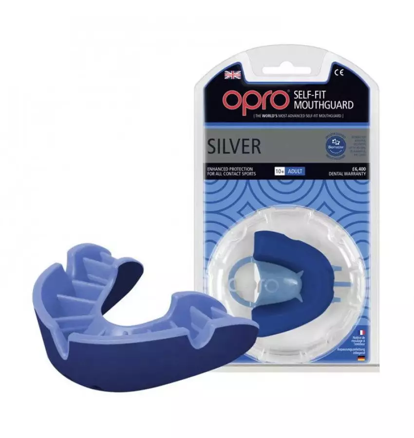 купить Капа взрослая OPRO Silver. Цвет синий, голубой. Капа взрослая OPRO Silver. Цвет синий, голубой.