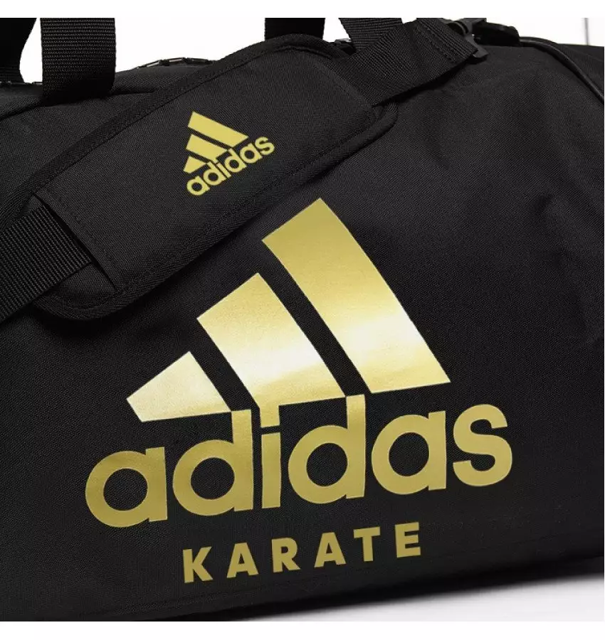 Сумка-рюкзак (2 в 1) Adidas. Цвет черный, золотой логотип. Материал 600D полиэстр. Логотип Karate
