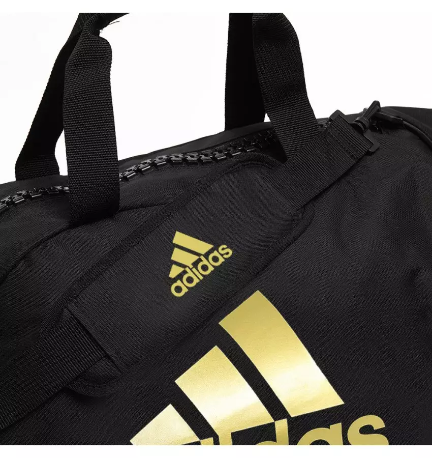 Сумка-рюкзак (2 в 1) Adidas. Цвет черный, золотой логотип. Материал 600D полиэстр. Логотип Karate