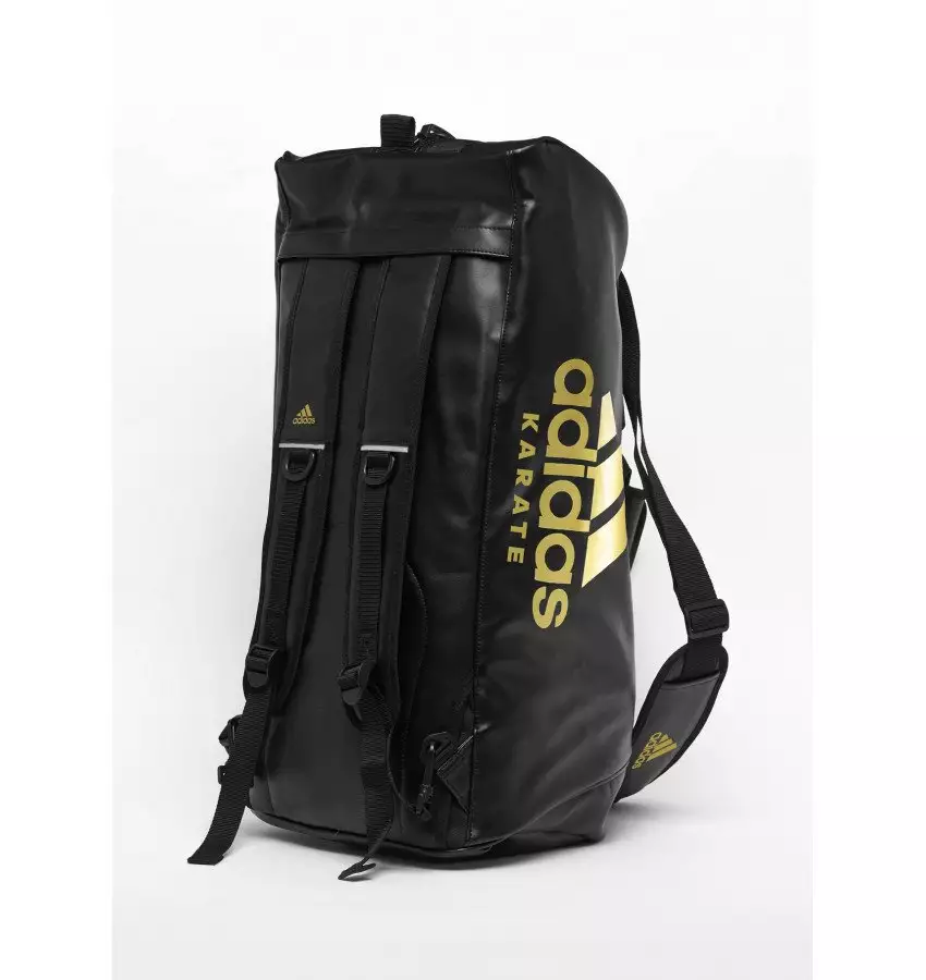 Сумка-рюкзак (2 в 1) Adidas. Цвет черный, золотой логотип. Материал PU. Логотип Karate