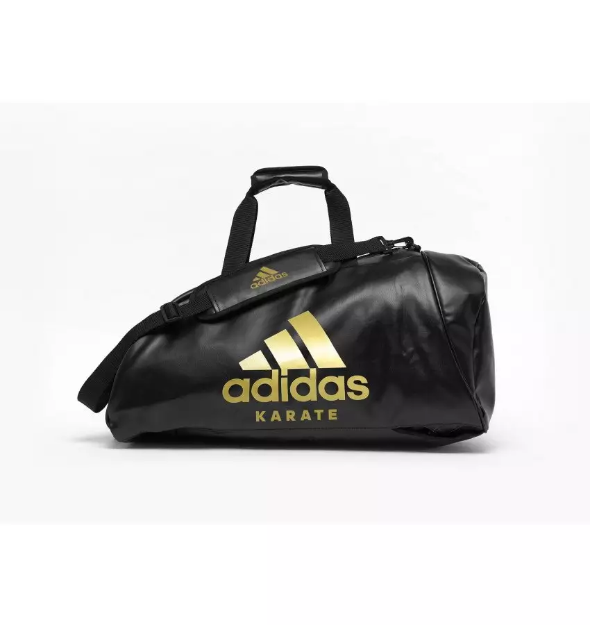 Сумка-рюкзак (2 в 1) Adidas. Цвет черный, золотой логотип. Материал PU. Логотип Karate