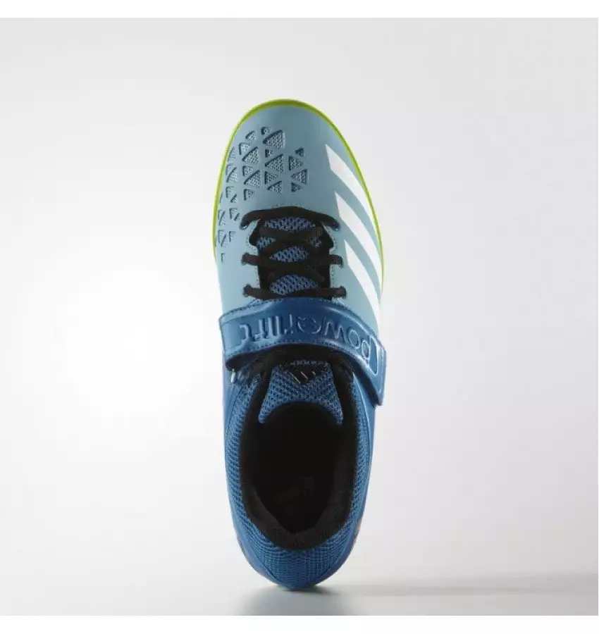Buy Штангетки Adidas Powerlift 3 | Цвет голубой с зеленой подошвой Штангетки Adidas Powerlift 3 | Цвет голубой с зеленой подошвой