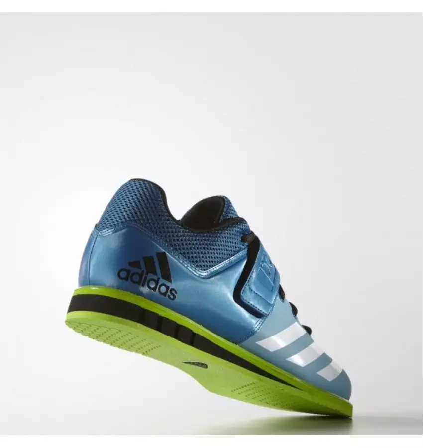 Buy Штангетки Adidas Powerlift 3 | Цвет голубой с зеленой подошвой Штангетки Adidas Powerlift 3 | Цвет голубой с зеленой подошвой