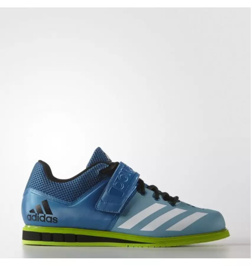 Buy Штангетки Adidas Powerlift 3 | Цвет голубой с зеленой подошвой Штангетки Adidas Powerlift 3 | Цвет голубой с зеленой подошвой