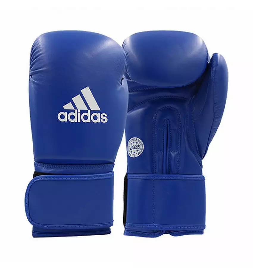 Кожаные боксерские перчатки Adidas WAKO (синий, ADIWAKOG1)