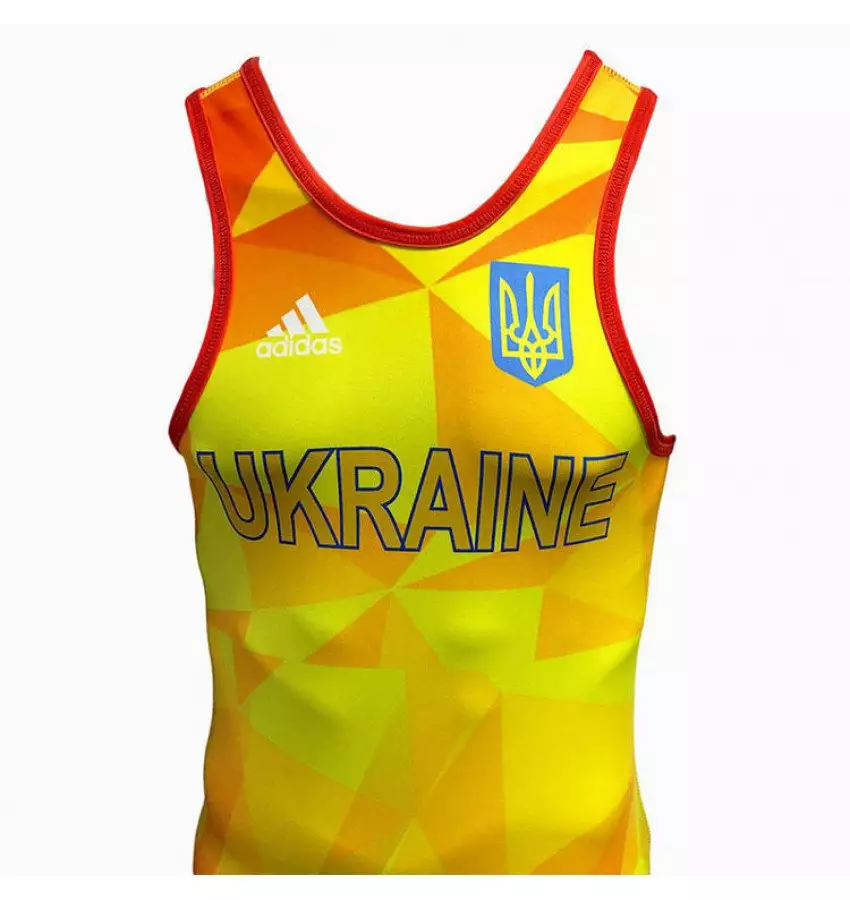 Костюм для борьбы (трико) Adidas UWW (желтый, 1633RED V1)