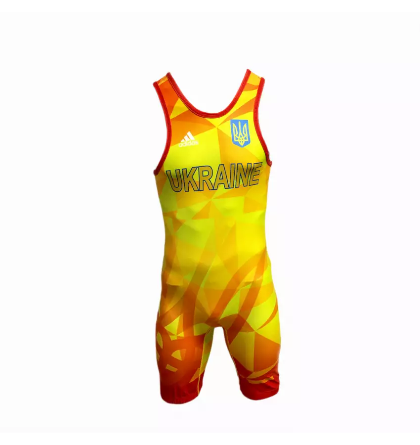 Костюм для борьбы (трико) Adidas UWW (желтый, 1633RED V1)